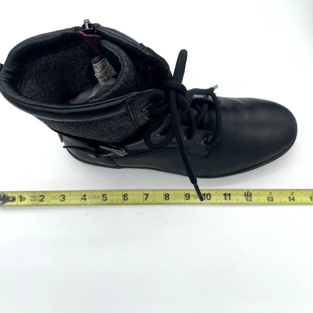 UGG Waterproof Leather Wool Lace Up Combat Boots Womens Size 9 Black Gray